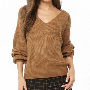 Tan V-Neck Sweater Sz M